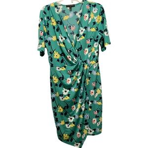 Short sleeved faux wrap dress